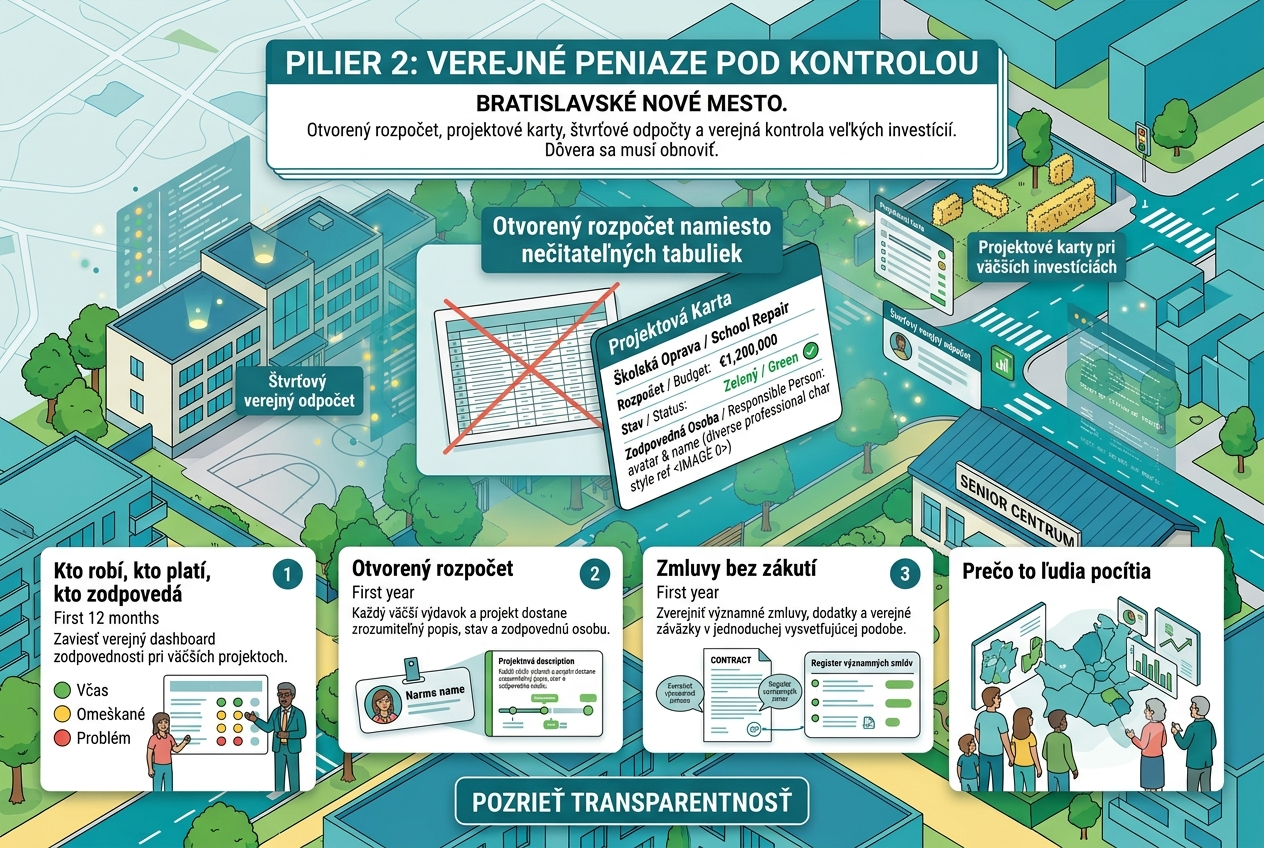 Abstraktné dátové riadky a body ako symbol otvoreného rozpočtu a projektových kariet.